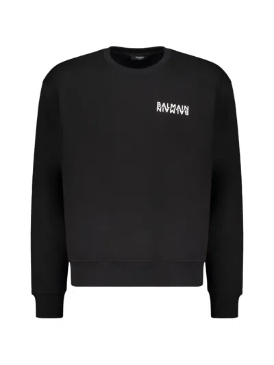 Balmain Logo-print Sweatshirt In Black