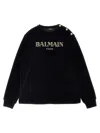 Balmain Logo-print Cotton Sweatshirt In Black