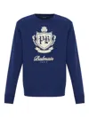 Balmain Long-sleeved Sweatshirt In Blue