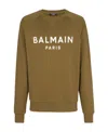 Balmain Men's Khaki And White Graphic Print Sweatshirt For Ss23 In Brown