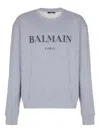 Balmain Logo-print Sweatshirt In Gray