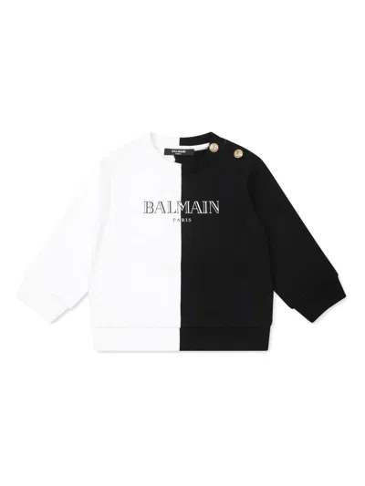 Balmain Babies' Logo-print Sweatshirt In Weiss
