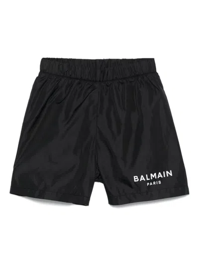 Balmain Kids' Logo-print Swim Short In Black