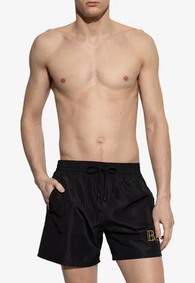 Balmain Logo Print Swim Shorts