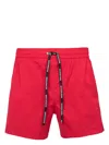 Balmain Logo-print Swim Shorts In Red