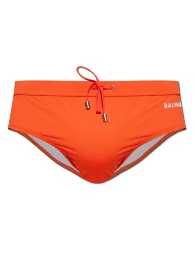 BALMAIN LOGO-PRINT SWIM TRUNKS