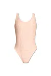 Balmain Logo-print Swimsuit In Nude