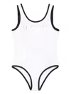 Balmain Logo Swimsuit In White