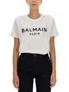 Balmain Logo Cotton Jersey Cropped T-shirt