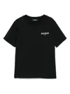 Balmain Logo Cotton Jersey T-shirt In Black