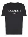 Balmain Noir Cristal Cotton T-shirts And Polos In Black