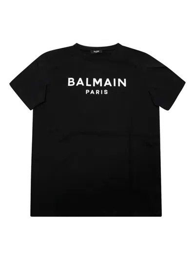 Balmain Kids' Logo-print T-shirt In Black