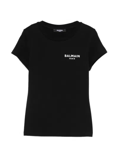Balmain Kids' Logo-print T-shirt In Black