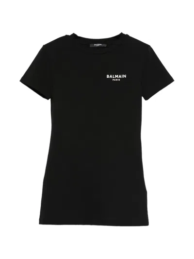 Balmain Kids' Logo-print T-shirt In Black