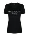 Balmain T -shirt Paris Logo Print Black In Black
