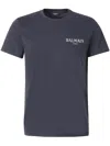 Balmain Short Sleeves Round Neck Straight Hem In Blue