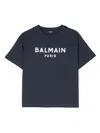 Balmain Logo-print T-shirt In Blue