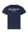 Balmain Logo-print T-shirt In Blue