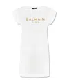 Balmain Foiled Logo-print Cotton T-shirt In White
