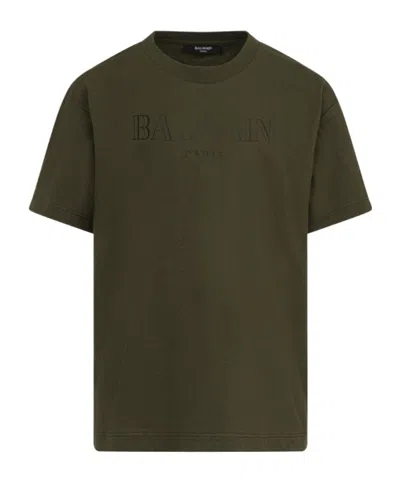 Balmain Logo-print T-shirt In Green