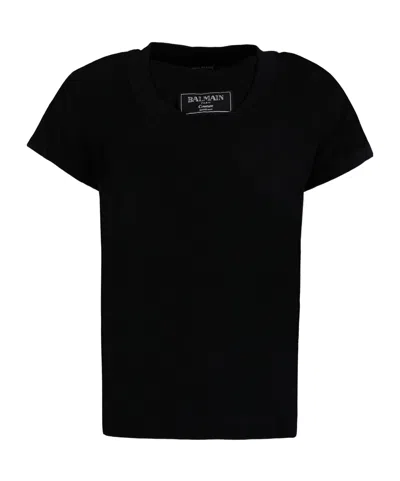 BALMAIN LOGO-PRINT T-SHIRT