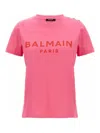Balmain Logo T-shirt With Buttons In Multicolour
