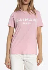 Balmain Logo Print T-shirt In Pink