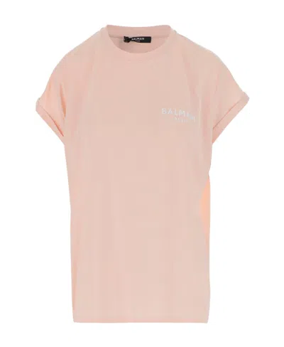 Balmain Logo-print T-shirt In Pink