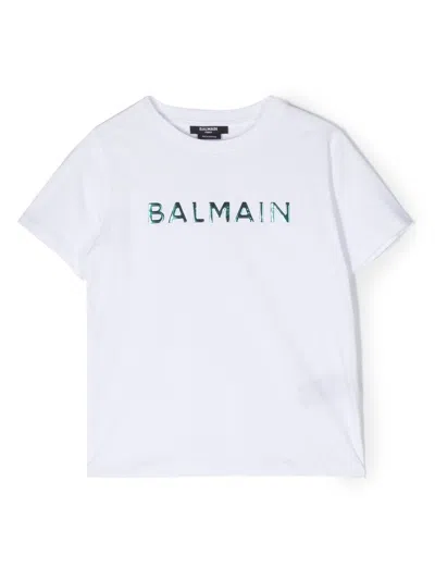 Balmain Logo-print T-shirt In Weiss