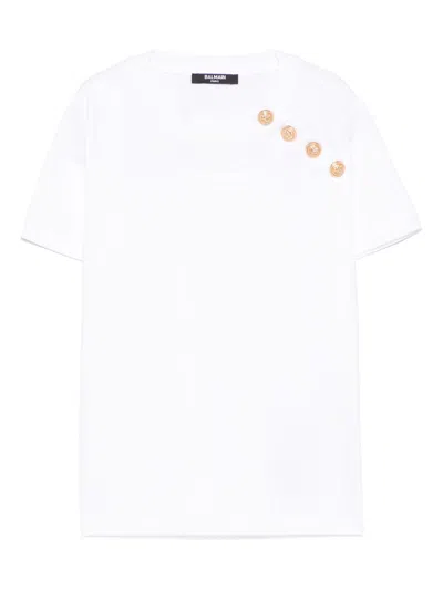 Balmain Kids' Logo-print T-shirt In White