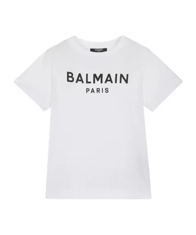 BALMAIN BALMAIN KIDS LOGO PRINTED CREWNECK T-SHIRT