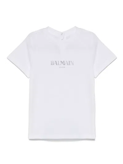 Balmain Babies' Logo-print T-shirt In White