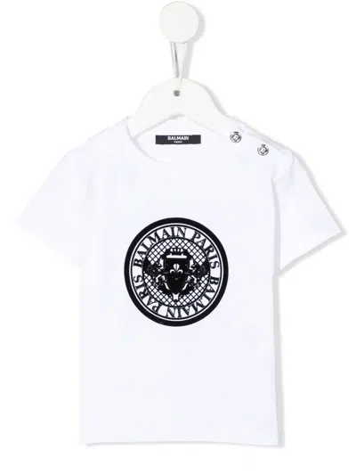 Balmain Babies' Logo-print T-shirt In White