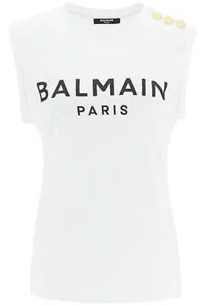 Pre-owned Balmain Logo Print T-shirt In White