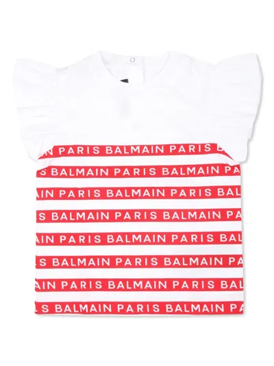 Balmain Babies' Logo-print T-shirt In White