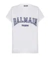 Balmain Gingham Paris T-shirt In White