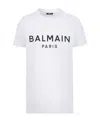 Balmain Logo Print Crewneck T-shirt In White