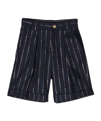 Balmain Logo-print Tailored Shorts In Black