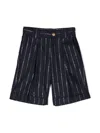 Balmain Logo-print Tailored Shorts In Blue