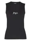 Balmain Logo-print Tank Top In Black