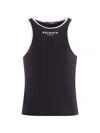 Balmain Logo-print Tank Top In Black