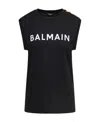 Balmain Logo-print Tank Top In Black