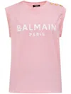 Balmain Logo Tee In Pink