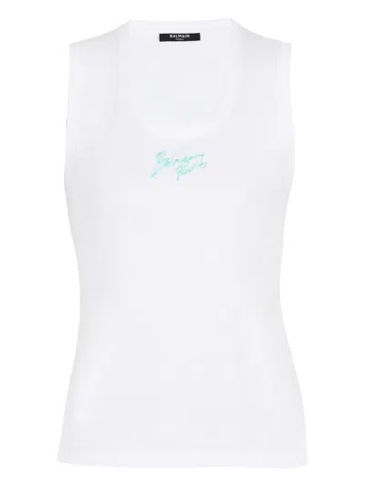 Balmain Logo-print Tank Top In Multi