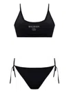 Balmain Logo-print Tie-side Bikini In Black