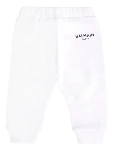 BALMAIN LOGO-PRINT TRACK PANTS