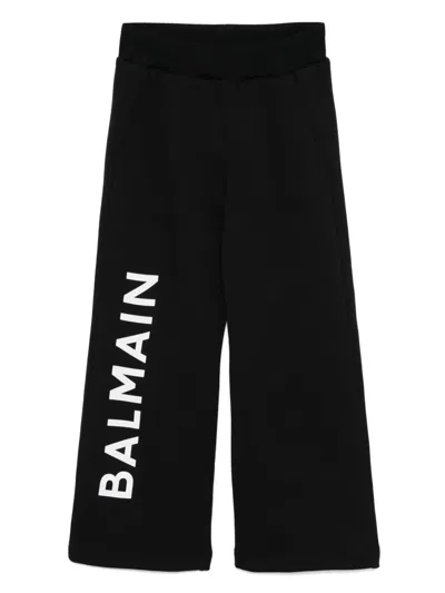 Balmain Kids' Logo-print Track Pants In Black