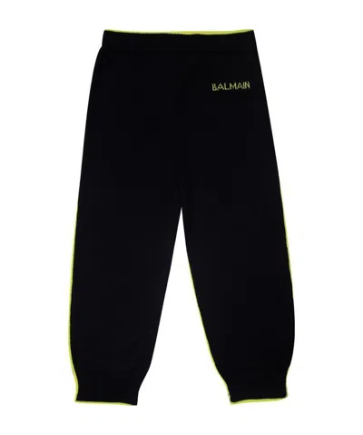 Balmain Logo Print Track Pants In Black