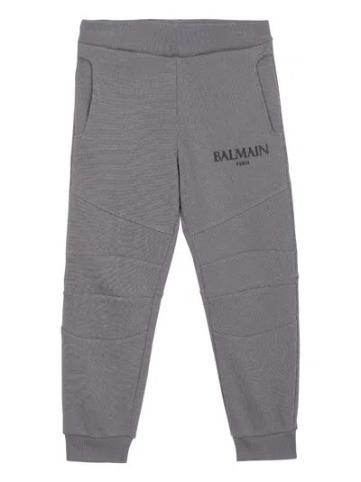Balmain Kids' Logo-print Track Pants In Grey