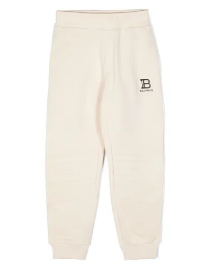 Balmain Kids'  Trousers In Neutrals